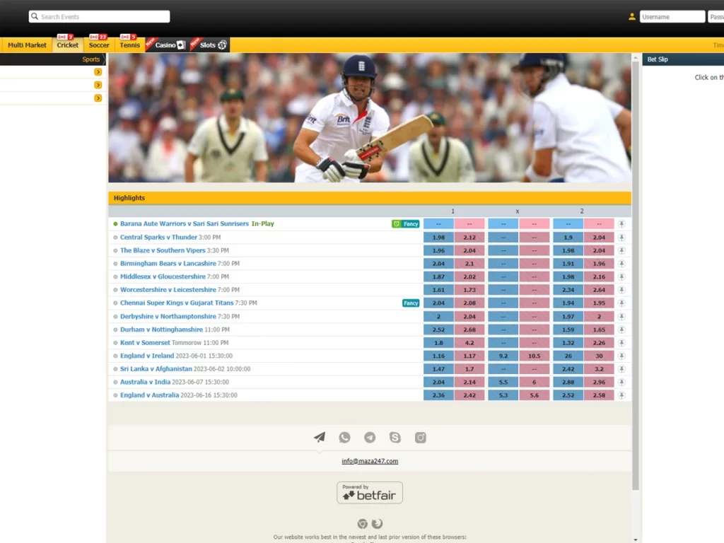 Maza247 main page